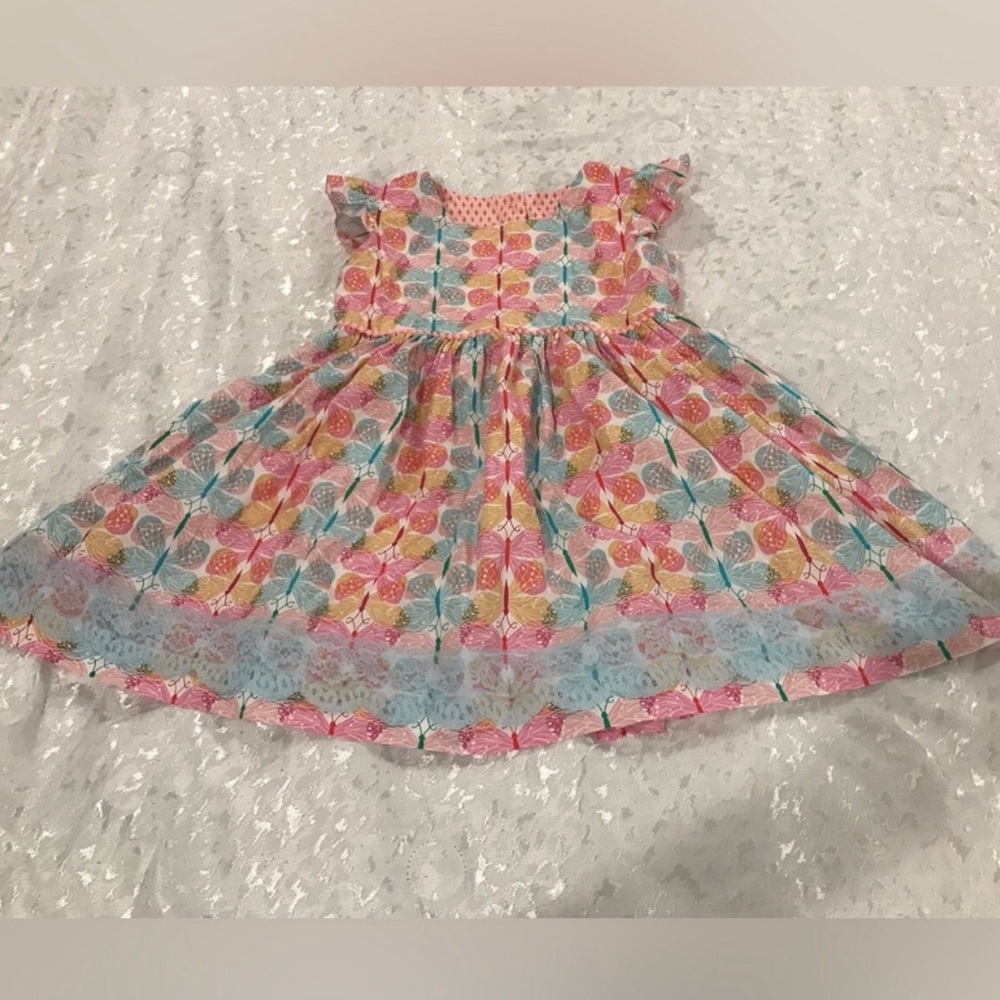 Laura Kae Girls Pink & Teal Pineapple Print Sundress NWOT Size 10